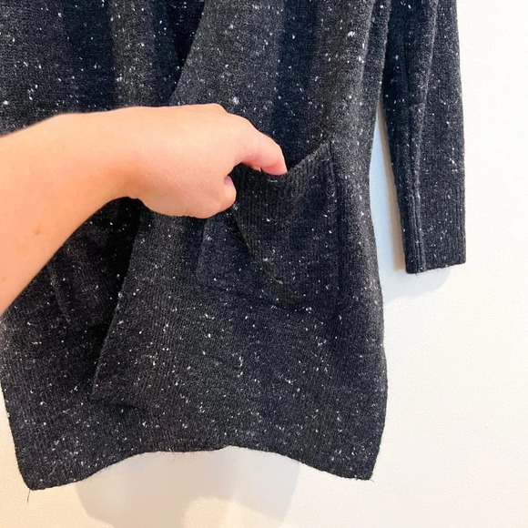 Madewell Wool Blend Black Confetti Knit Classic Open Cardigan Sweater XS NWT - Picture 3 of 7